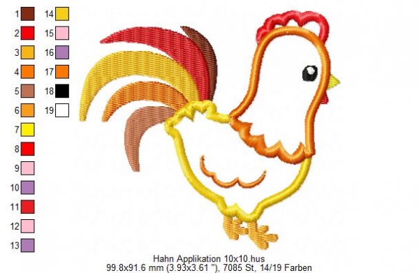 Applique Rooster